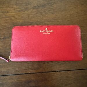 Kate Spade Vibrant Red Zip Wallet